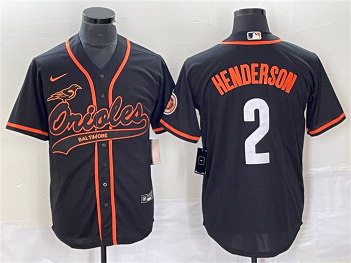 Men's Baltimore Orioles #2 Gunnar Henderson Black City Connect Cool Base Stitched Baseball Jersey