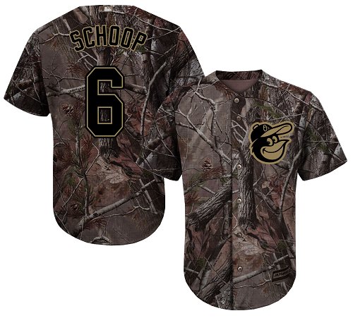 Orioles #6 Jonathan Schoop Camo Realtree Collection Cool Base Stitched Baseball Jersey