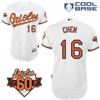 Baltimore Orioles #16 Wei-Yin Chen White Cool Base Stitched Baseball Jersey