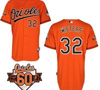 Baltimore Orioles #32 Matt Wieters Orange 1954-2014 60th Anniversary Cool Base Baseball Jersey