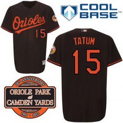 Baltimore Orioles 15# Craig Tatum Black Cool Base MLB Jersey W 20th Anniversary Patch