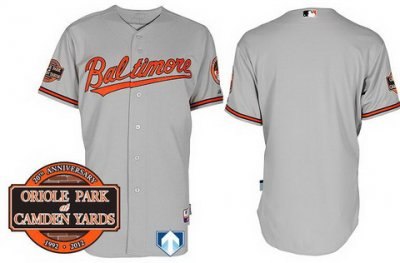 Baltimore Orioles Blank Grey Cool Base MLB Jersey W 20th Anniversary Patch