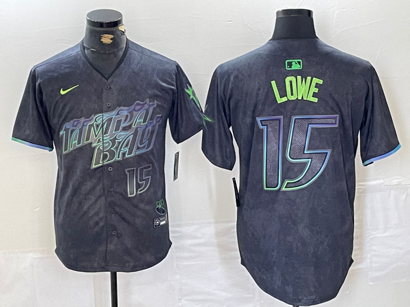 Men's Tampa Bay Rays #15 Josh Lowe Charcoal 2024 City Connect Limited Stitched jerseys 5