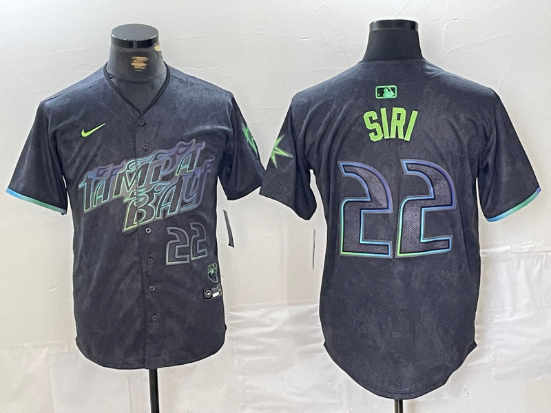 Men's Tampa Bay Rays #22 Jose Siri Charcoal 2024 City Connect Limited Stitched Baseball Jersey 2