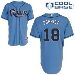 mlb tama bay rays 18# ben zobrist blue cool base jerseys