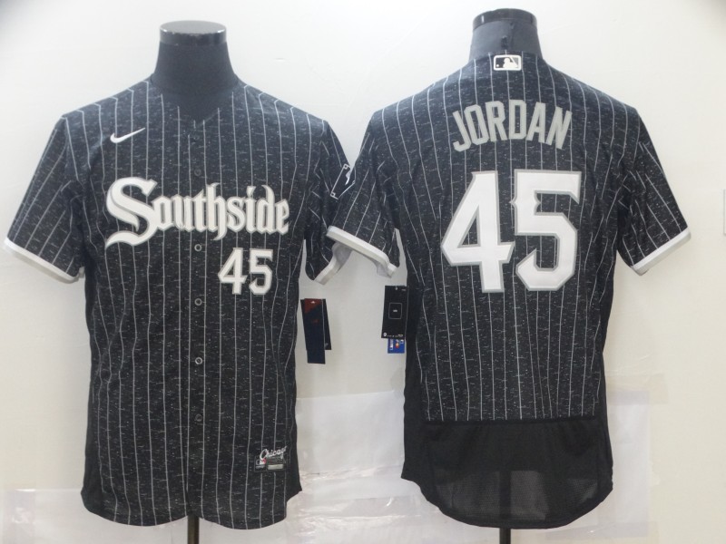 White Sox 45 Michael Jordan Nike Black 2021 City Connect Flexbase Jersey