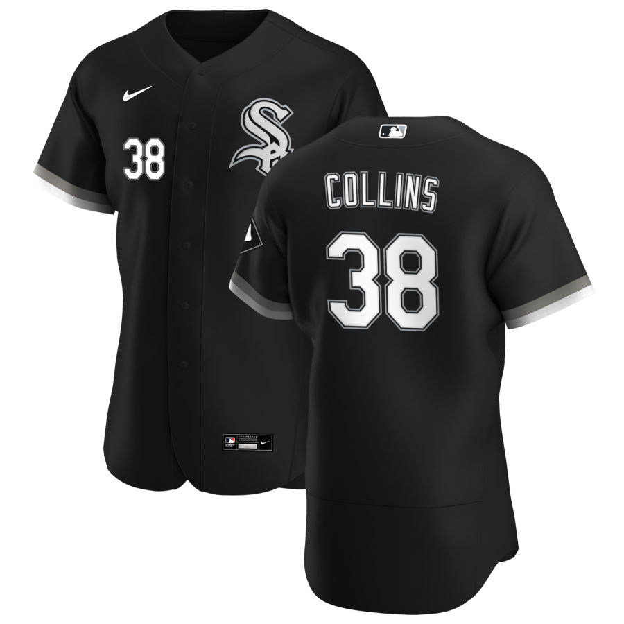 Chicago White Sox #38 Zack Collins Men's Nike Black Alternate 2020 Authentic Player MLB Jersey