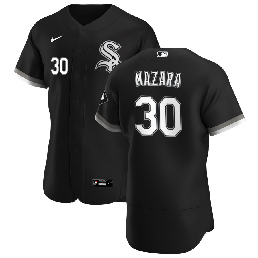 Chicago White Sox #30 Nomar Mazara Men's Nike Black Alternate 2020 Authentic Player MLB Jersey