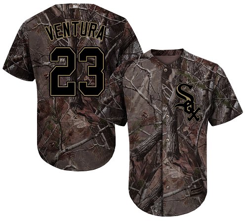 White Sox #23 Robin Ventura Camo Realtree Collection Cool Base Stitched Baseball Jersey