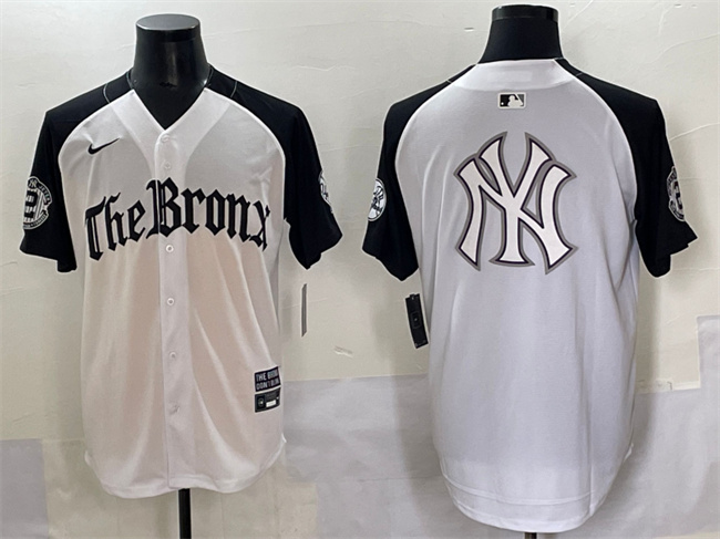Men's New York Yankees Team Big Logo White Black 'Gothic Legacy Edition' Vapor Premier Limited Stitched Baseball Jersey 005