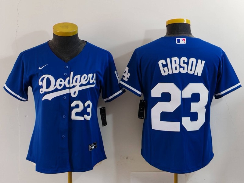 Women's Los Angeles Dodgers #23 Kirk Gibson Blue Stitched Jersey(Run Small) 3