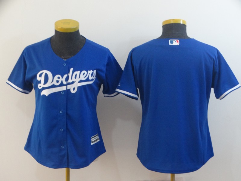 Women Dodgers Blank Royal Women Cool Base Jersey