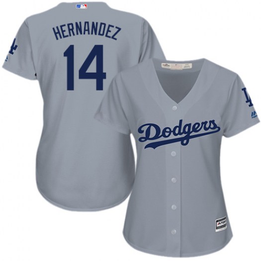 Women Los Angeles Dodgers #14 Enrique Hernandez Gray Stitched MLB Jersey