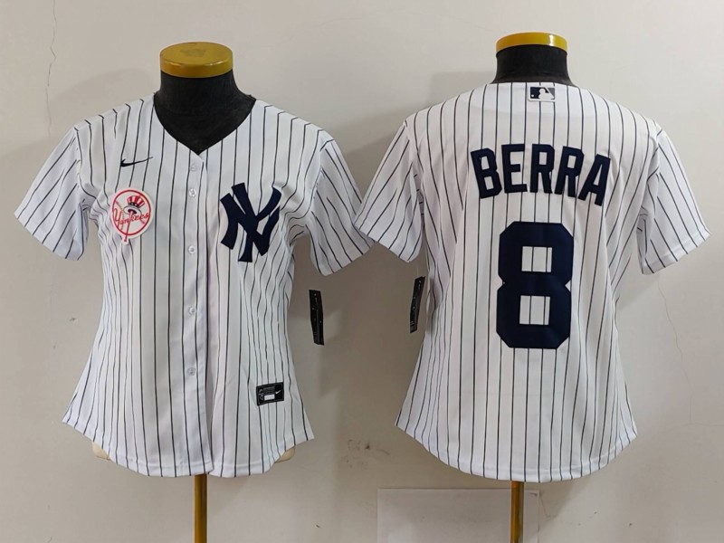 Women's New York Yankees #8 Barra Grey White Team Cool Base Stitched Jersey(Run Small)