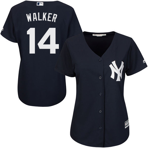 Yankees #14 Neil Walker Navy Blue Alternate Women's Stitched Baseball Jersey