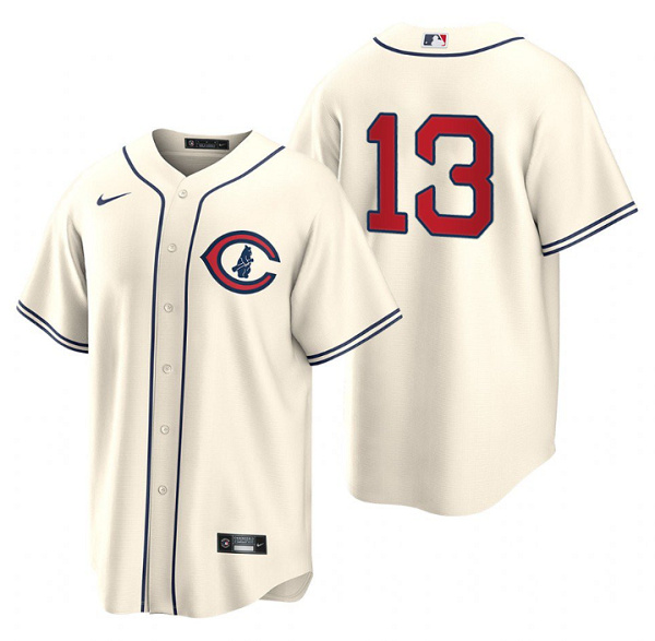 Men's Chicago Cubs #13 David Bote 2022 Cream Field Of Dreams Cool Base Stitched Baseball Jersey