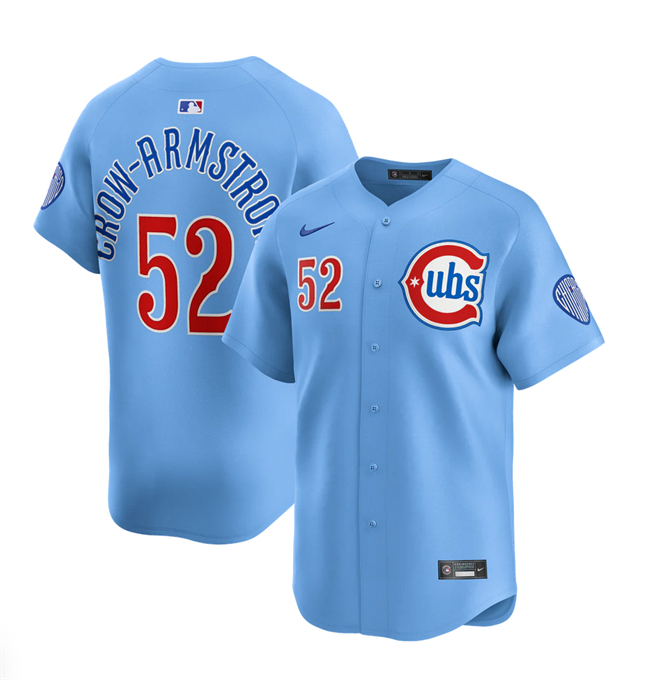 Men's Chicago Cubs #52 Pete Crow-Armstrong 2024 25 Blue 2nd Alternate Limited Stitched Baseball Jersey