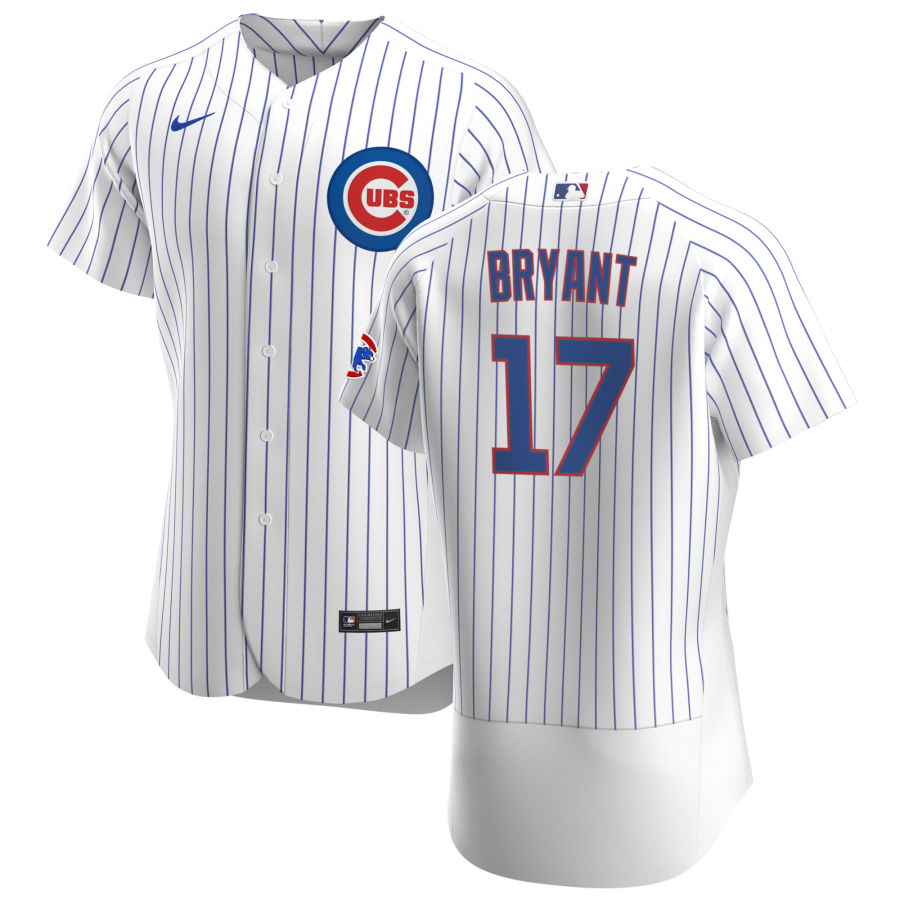 Chicago Cubs #17 Kris Bryant Men's Nike White Home 2020 Authentic Player Jersey
