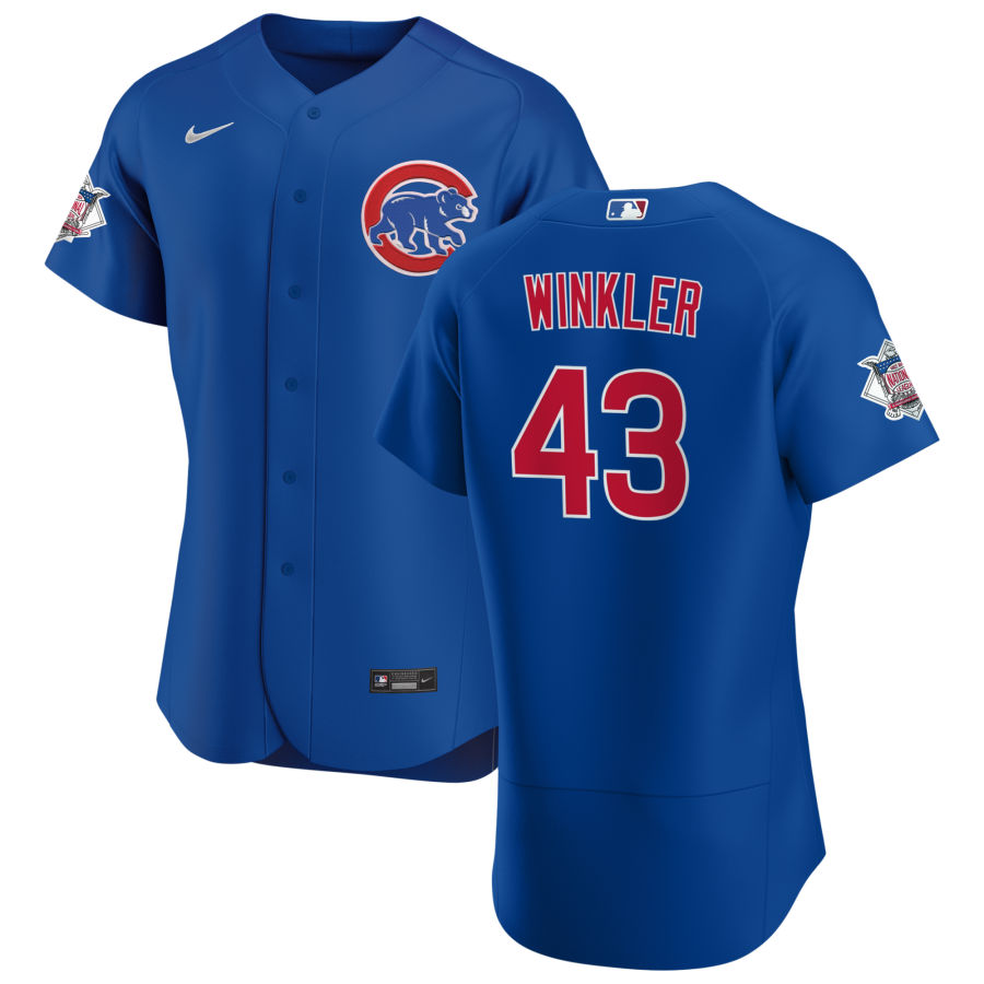 Chicago Cubs #43 Dan Winkler Men's Nike Royal Alternate 2020 Authentic Player Jersey
