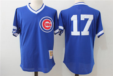 Cubs 17 Kris Bryant Blue Cooperstown Collection Mesh Batting Practice Jersey