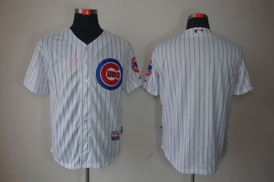 Chicago Cubs Blank White Jerseys(blue stripe)