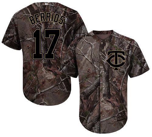 Twins #17 Jose Berrios Camo Realtree Collection Cool Base Stitched Baseball Jersey