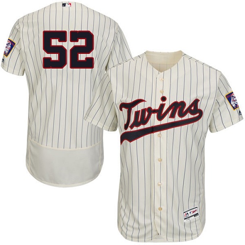 Twins #52 Byung-Ho Park Cream Strip Flexbase Authentic Collection Stitched MLB Jersey