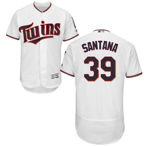Twins #39 Danny Santana White Flexbase Authentic Collection Stitched MLB Jersey