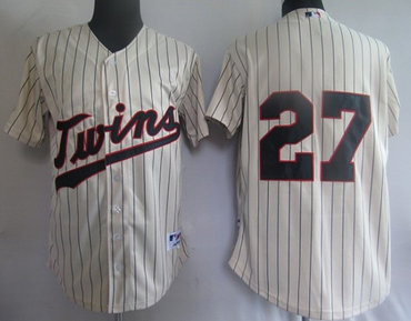 mlb jerseys minnesota twins 27# cream