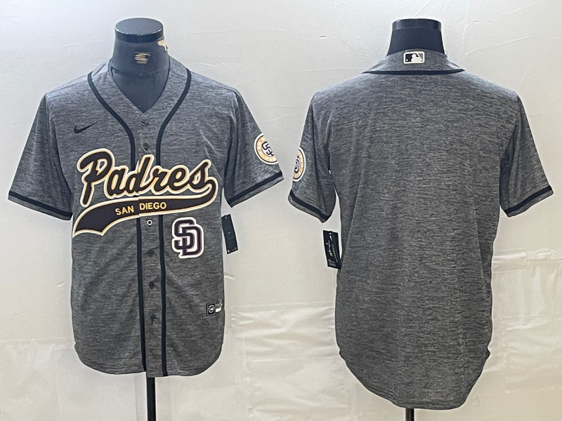 Men's San Diego Padres Blank Gray Camo Cool Base Stitched Baseball Jersey 8