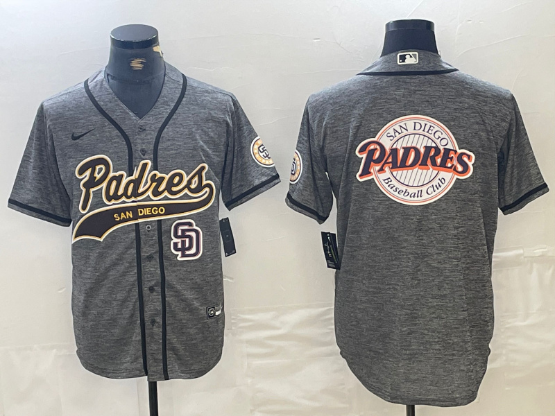Men's San Diego Padres Blank Gray Camo Cool Base Stitched Baseball Jersey 7