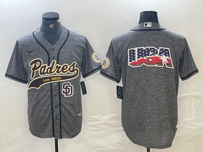 Men's San Diego Padres Blank Gray Camo Cool Base Stitched Baseball Jersey 0