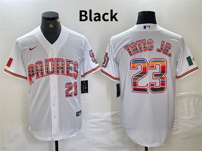 Men's San Diego Padres #23 Fernando Tatis Jr. Mexico Black Cool Base Stitched Baseball Jersey
