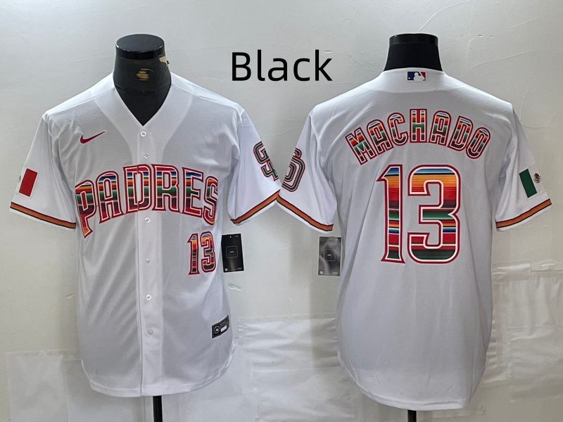 Men's san diego padres #13 manny machado mexico Black cool base stitched baseball jersey