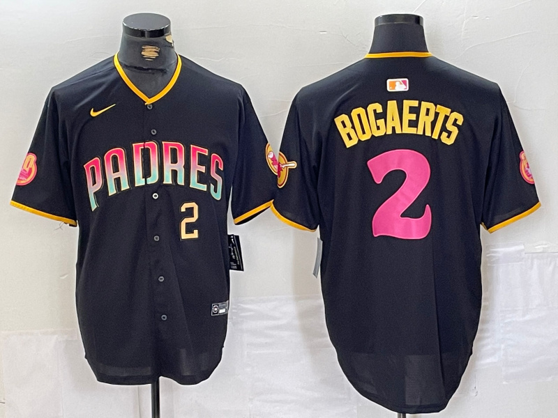men's san diego padres #2 xander bogaerts black cool base stitched baseball jersey_副本