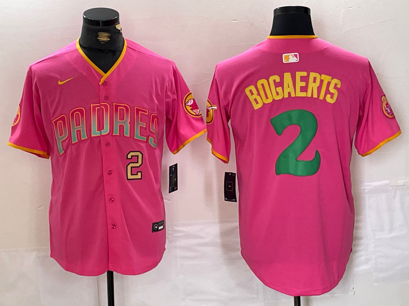 Men's San Diego Padres #2 Xander Bogaerts Pink Cool Base Stitched Baseball Jersey 6