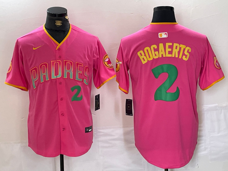 Men's San Diego Padres #2 Xander Bogaerts Pink Cool Base Stitched Baseball Jersey 5