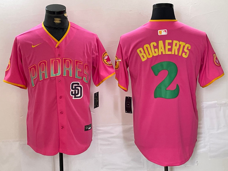 Men's San Diego Padres #2 Xander Bogaerts Pink Cool Base Stitched Baseball Jersey 1