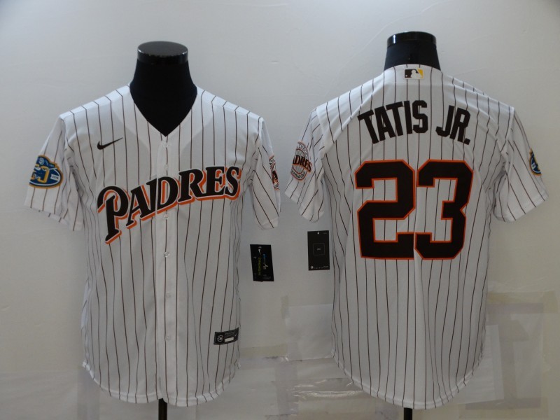 Men's San Diego Padres White #23 Fernando Tatis Jr. 1998 World Series Cool Base Stitched Baseball Jersey