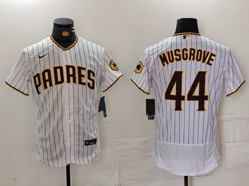Men's San Diego Padres #44 Joe Musgrove White 2024 Home Limited Stitched Baseball Jersey 5