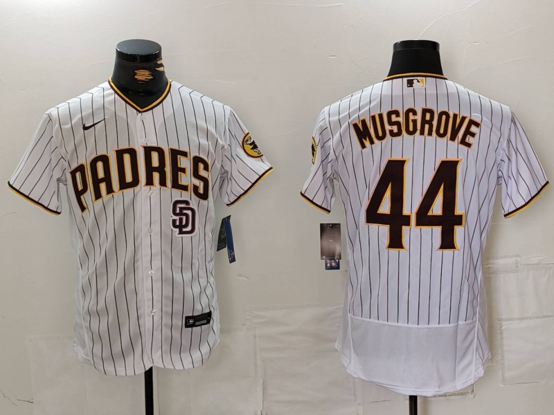 Men's San Diego Padres #44 Joe Musgrove White 2024 Home Limited Stitched Baseball Jersey 1