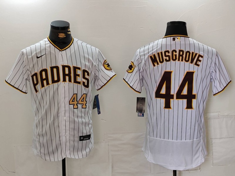 Men's San Diego Padres #44 Joe Musgrove White 2024 Home Limited Stitched Baseball Jersey 3