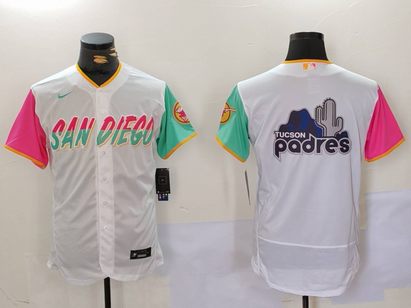 Men's San Diego Padres big logo Profar White City Connect Cool Base Stitched Baseball Jersey 8