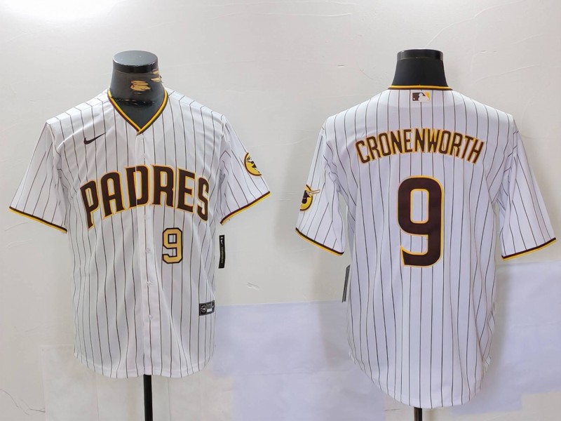 Men's San Diego Padres #9 Jake Cronenworth White Cool Base Stitched Baseball Jersey