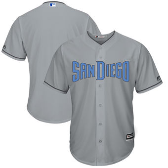 Men's San Diego Padres Majestic Gray Father's Day Cool Base Replica Team Jersey