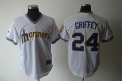 MLB Seattle Mariners #24 KEN GRIFFEY White Jerseys
