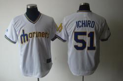 MLB Seattle Mariners #51 Ichiro White Jerseys