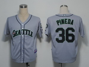 MLB Jerseys Seattle Mariners 36 Pineda Grey Cool Base