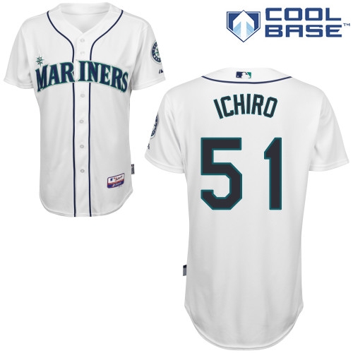 MLB Seattle Mariners 51# Ichiro white cool base jerseys