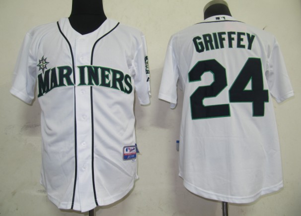 MLB Jerseys Seattle Mariners 24 Griffey White